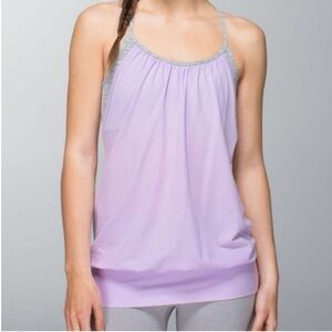 Lululemon No Limits Lavender and Grey Racer Back Tank Sport Yoga Running Size 6